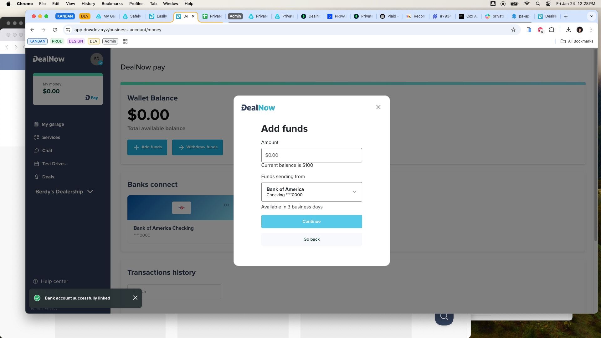 Review and Transfer confirmation screen with authorization checkbox