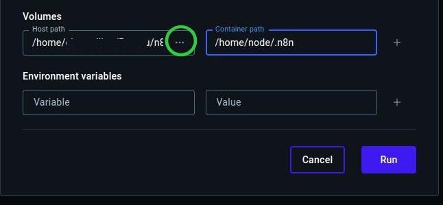 Mapping the data folder to the container path in Docker