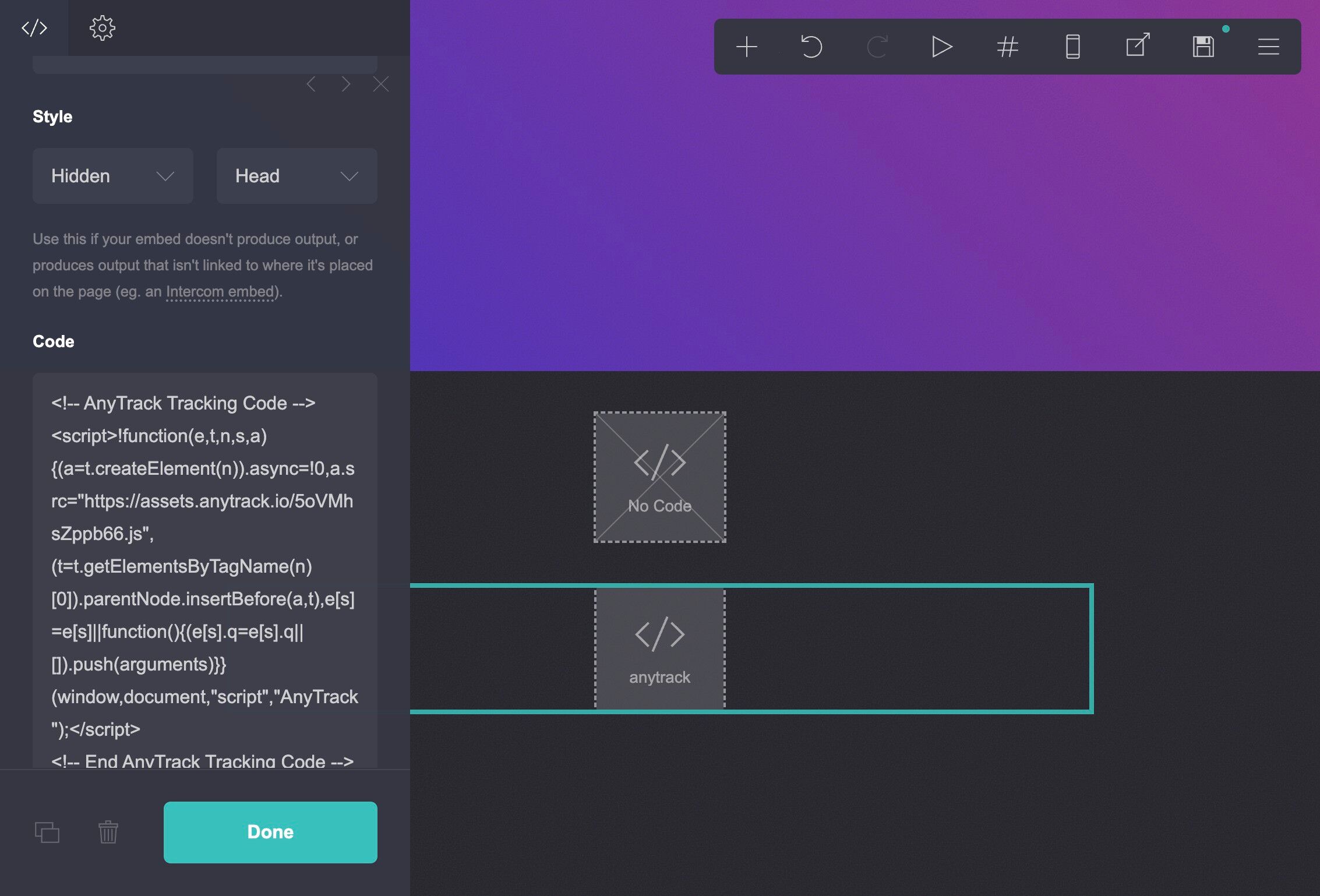 Paste Tracking Code