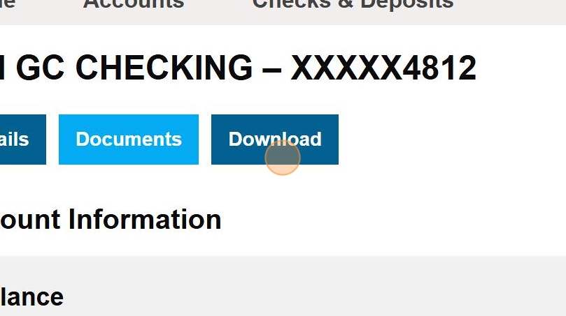 Screenshot showing the Download button in the account details page