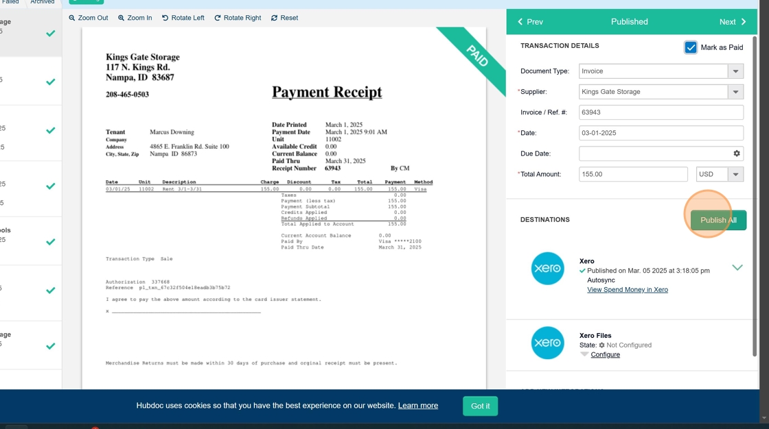 Screenshot showing the Publish All button