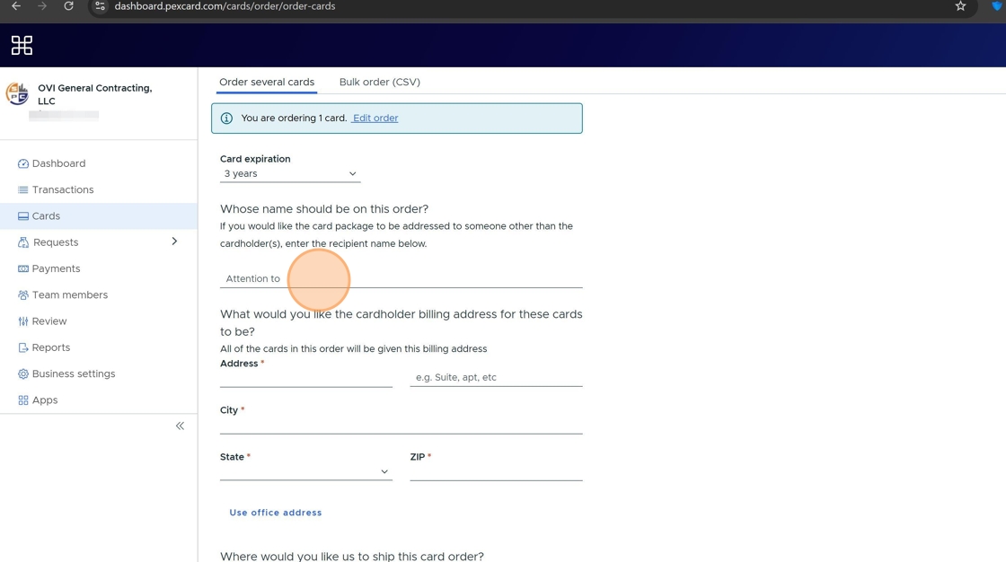 Screenshot showing Attention to field
