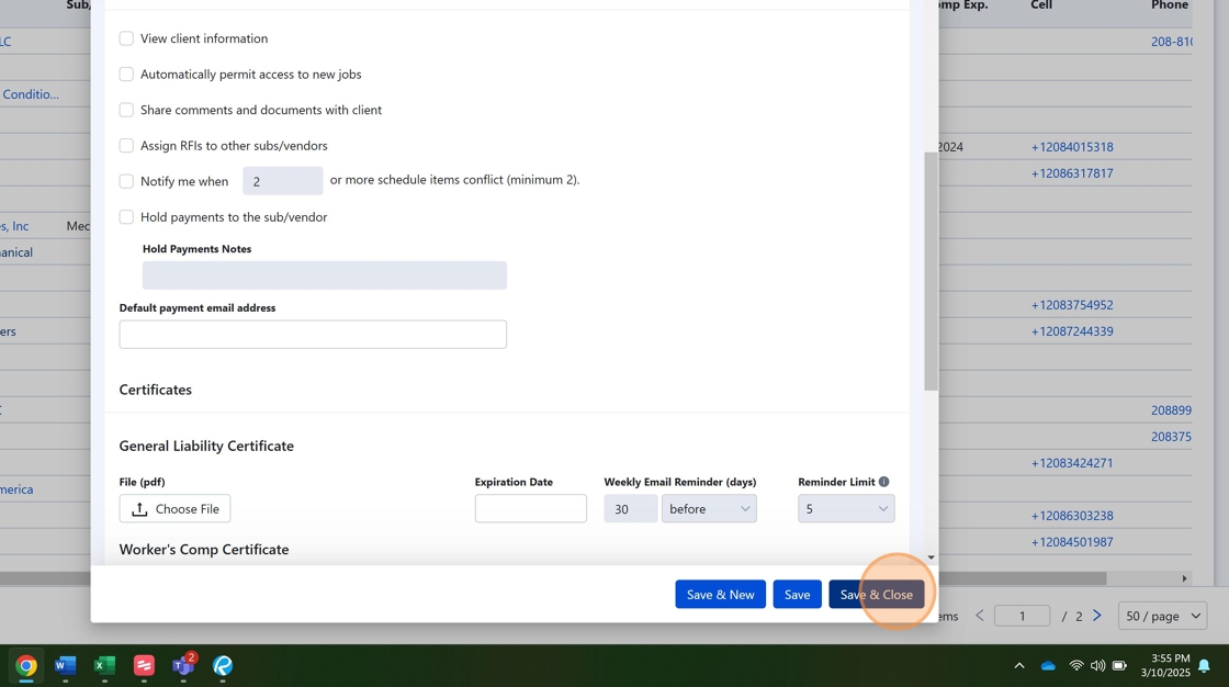 Save and Finalize