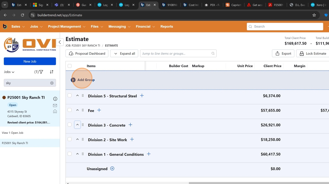 Screenshot showing the Add Group button