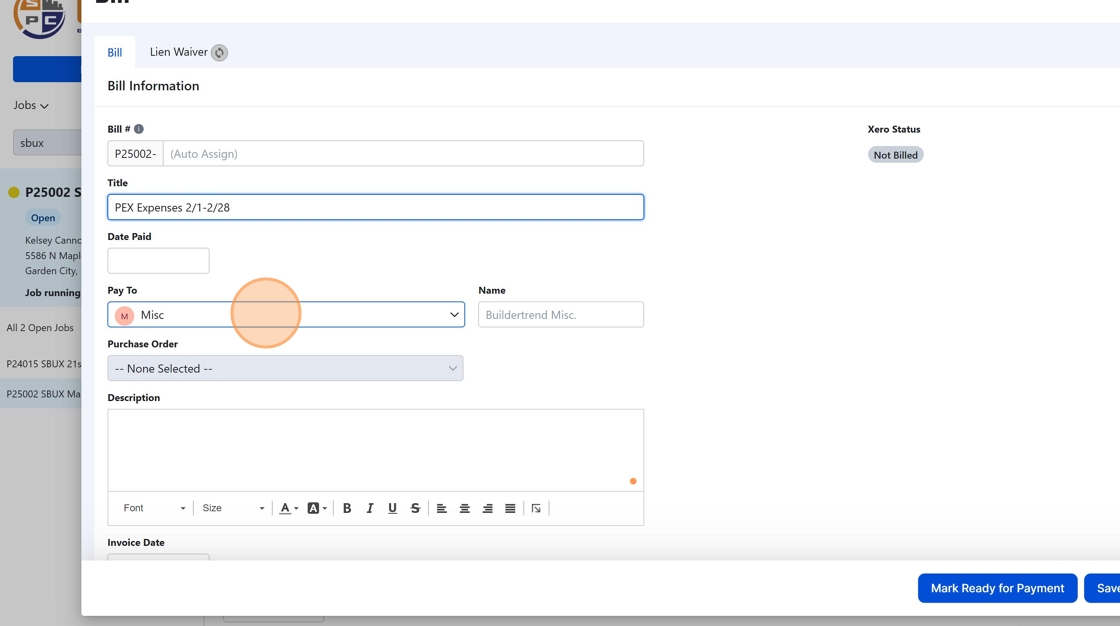 Screenshot showing unassigned selection
