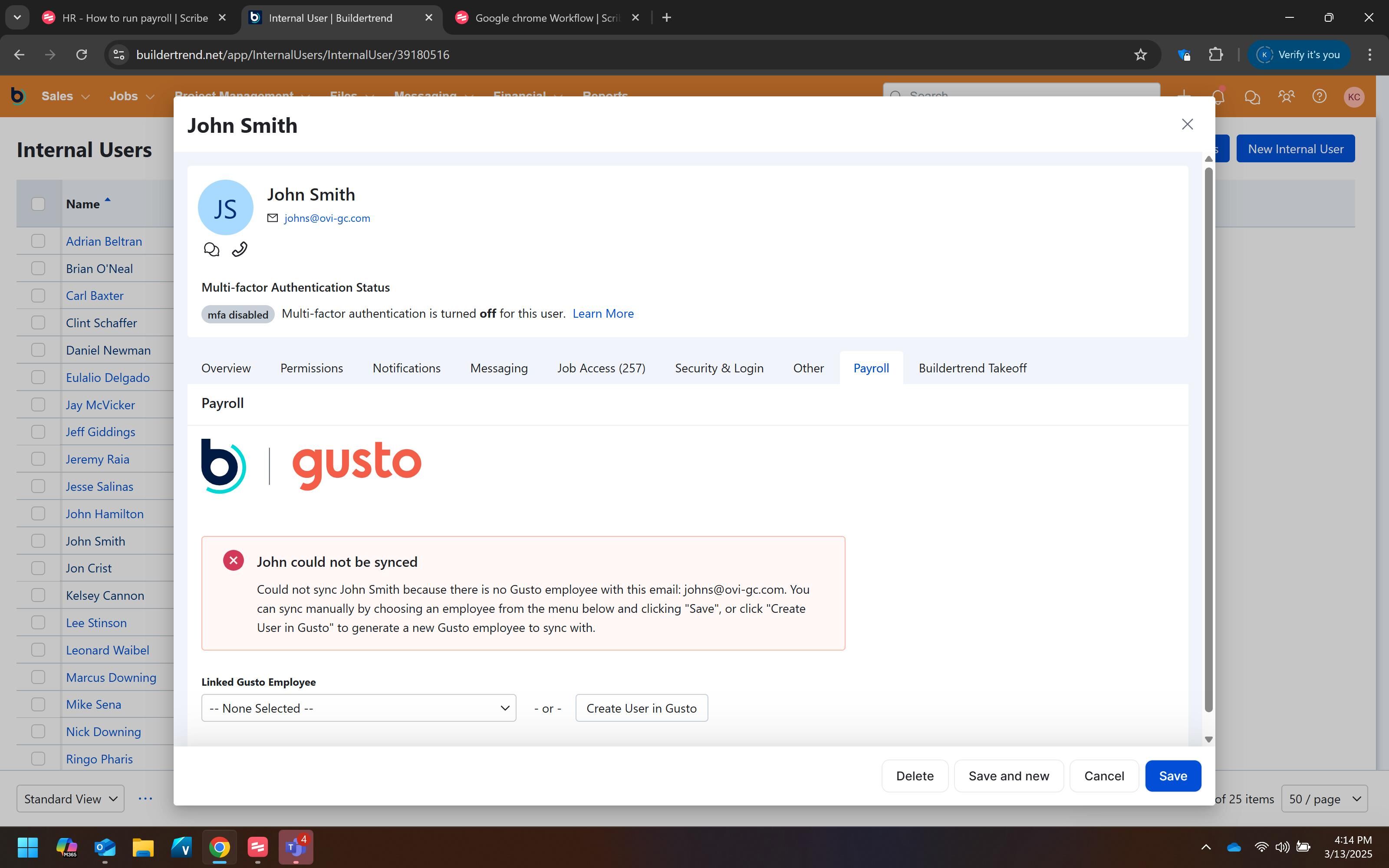 Screenshot showing the Save button