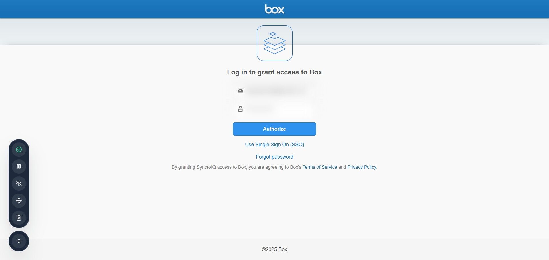 Authorize access in Box