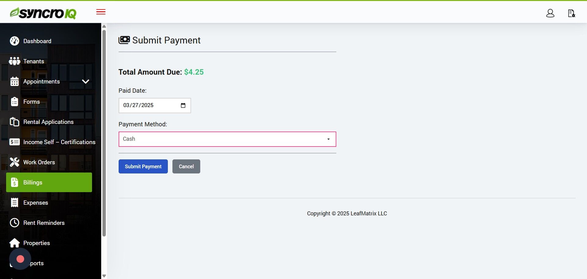 Submit Payment