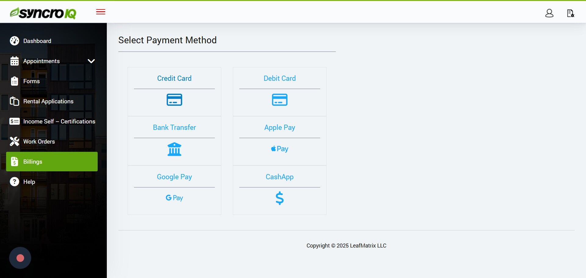 Select Payment Method