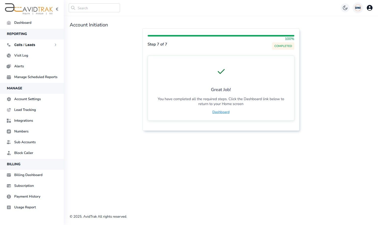 AvidTrak Free Trial Account