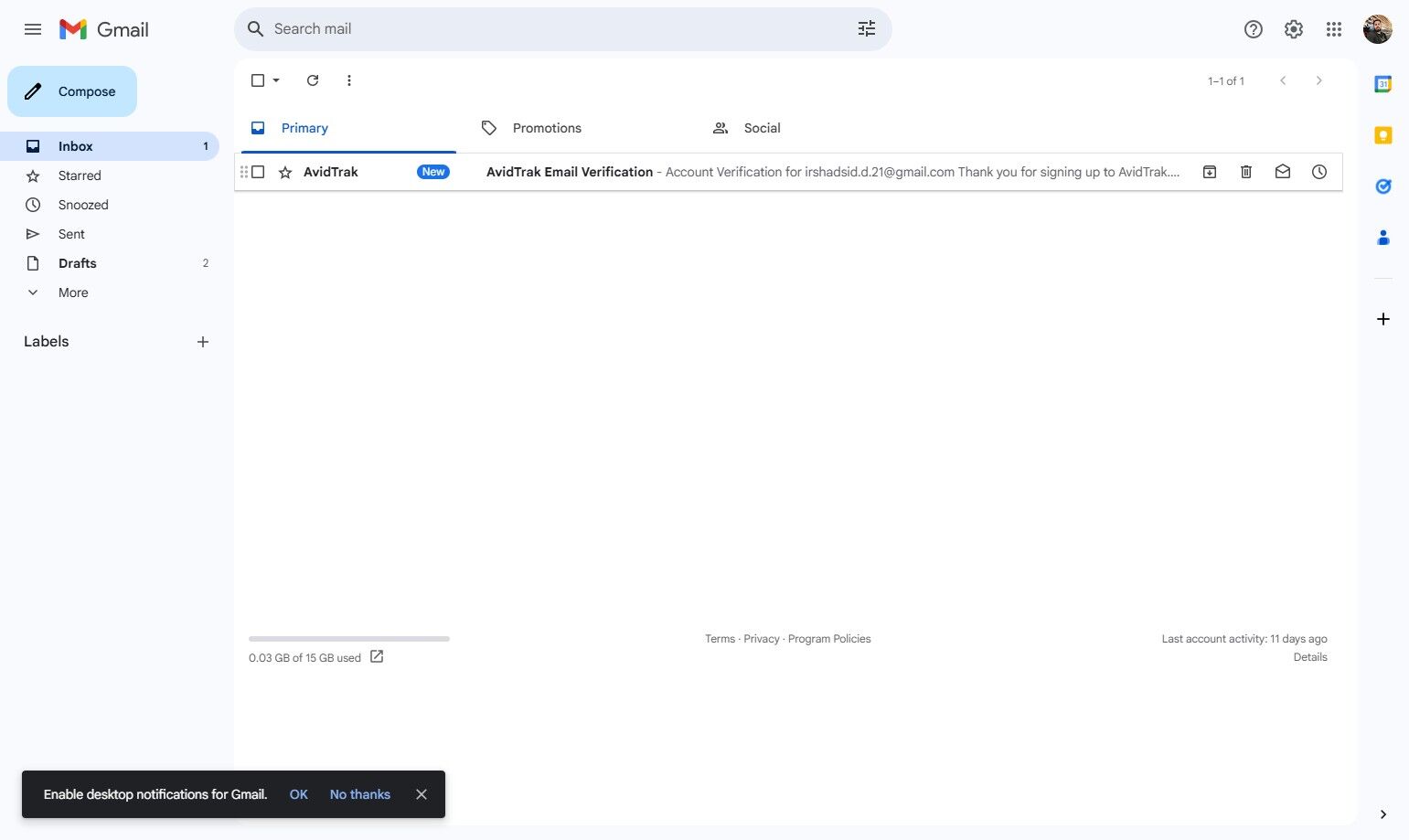 AvidTrak Free Trial Account