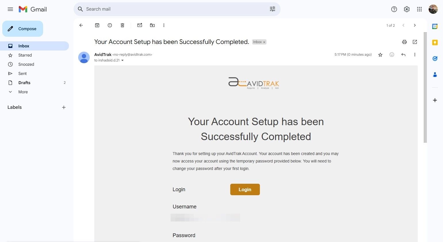 AvidTrak Free Trial Account