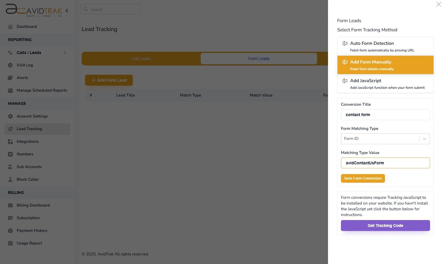 Form Tracking Manual