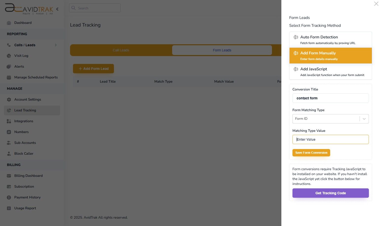 Form Tracking Manual