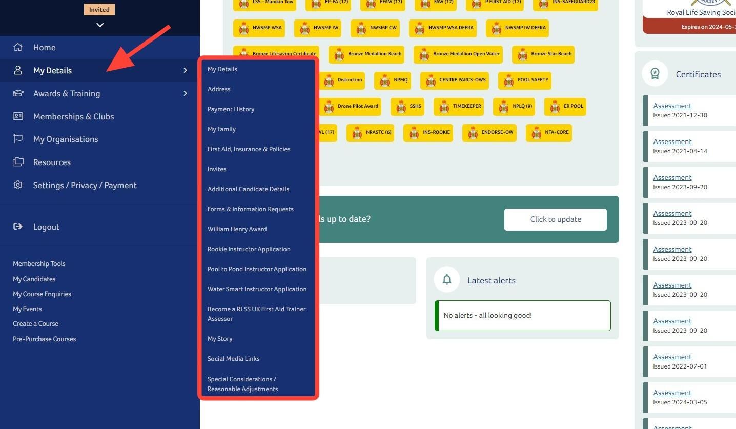 How to Update your Details