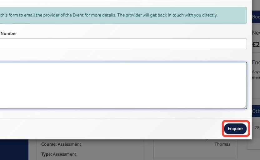 How to Enquire About and Book a Course