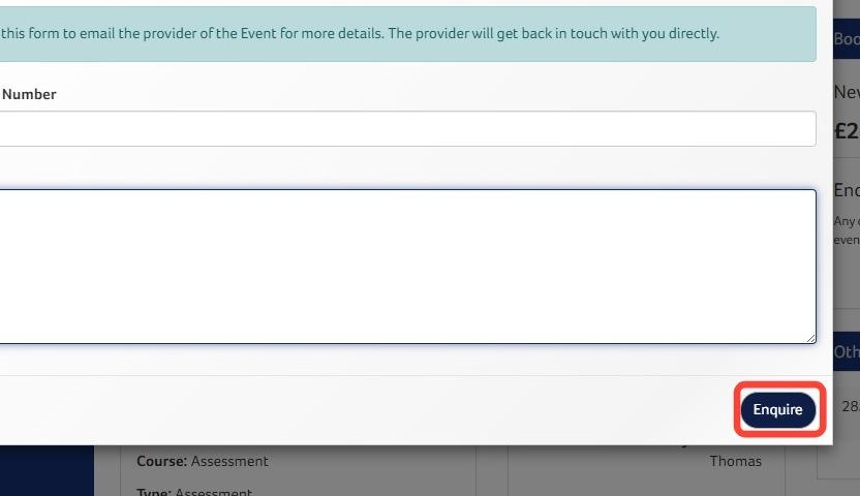 How to Enquire About and Book a Course