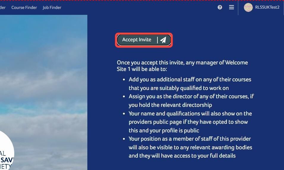 How to Accept an Invitation to be Part of a Centre, Branch and Club.