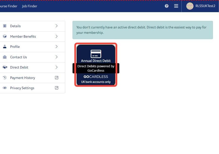 How to Setup a Direct Debit for Membership