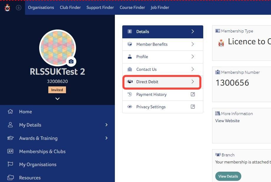 How to Setup a Direct Debit for Membership