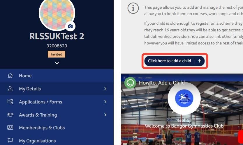Creating an RLSS UK Account for Children