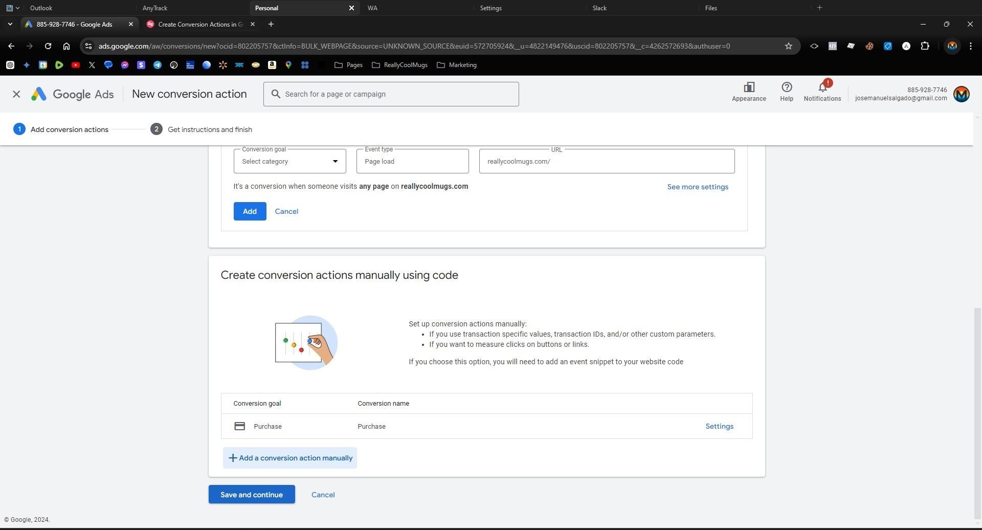 click done and save and continue