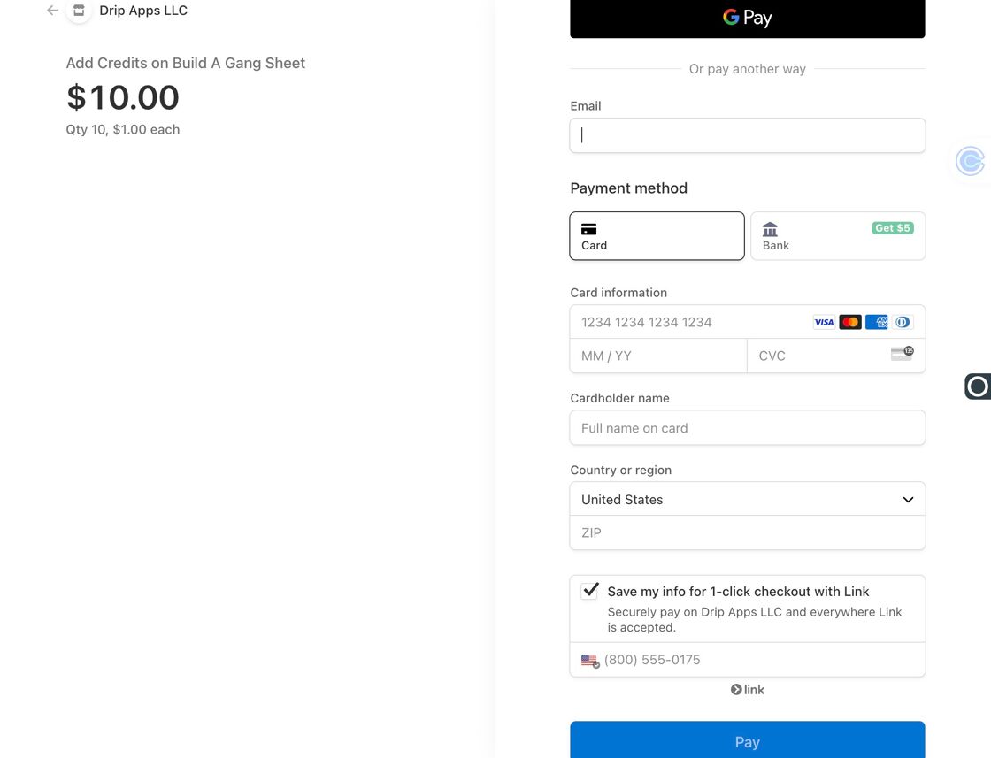 Enter Banking Details