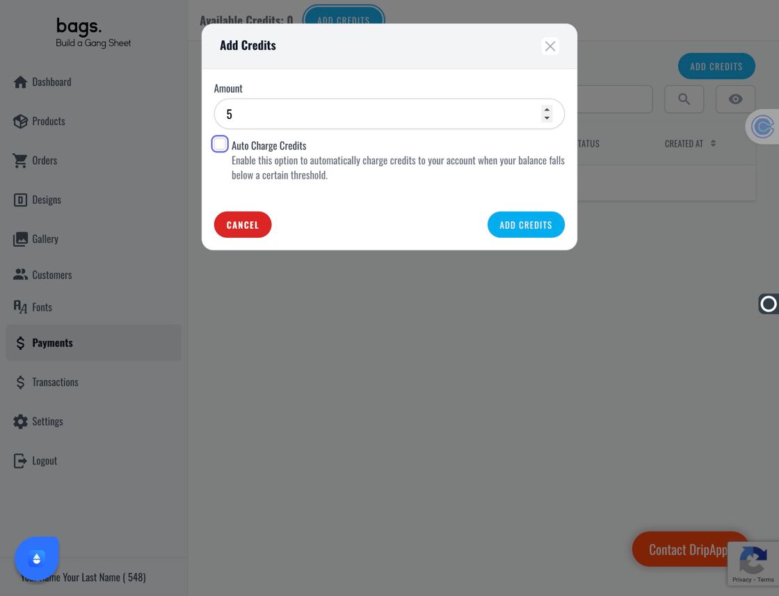 Auto Charge Option
