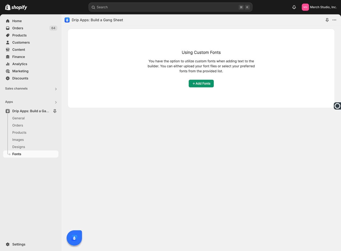 Add Fonts Option