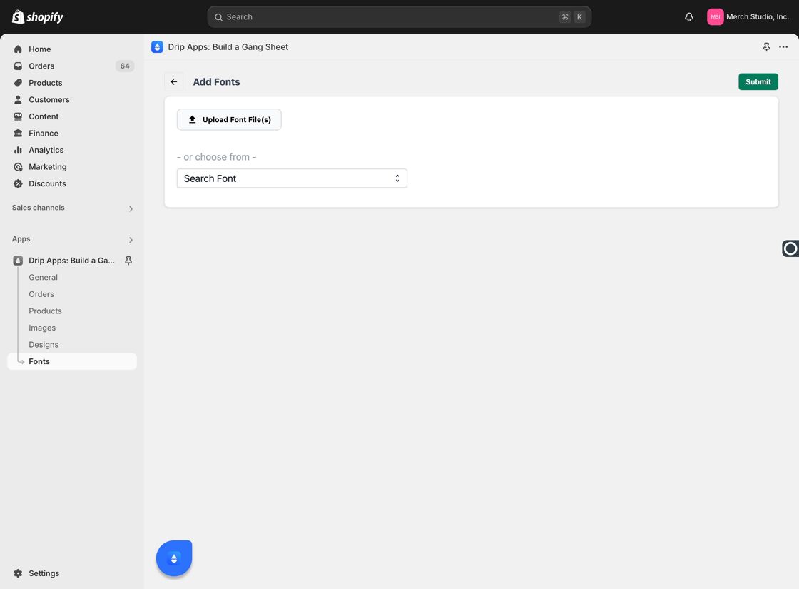 Upload Font Files