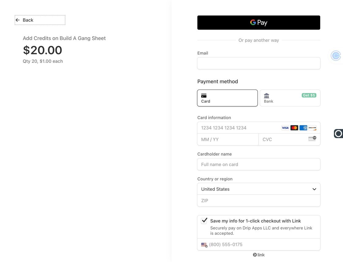 Enter Card Info