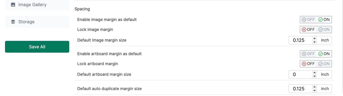 Gangsheet Spacing Option