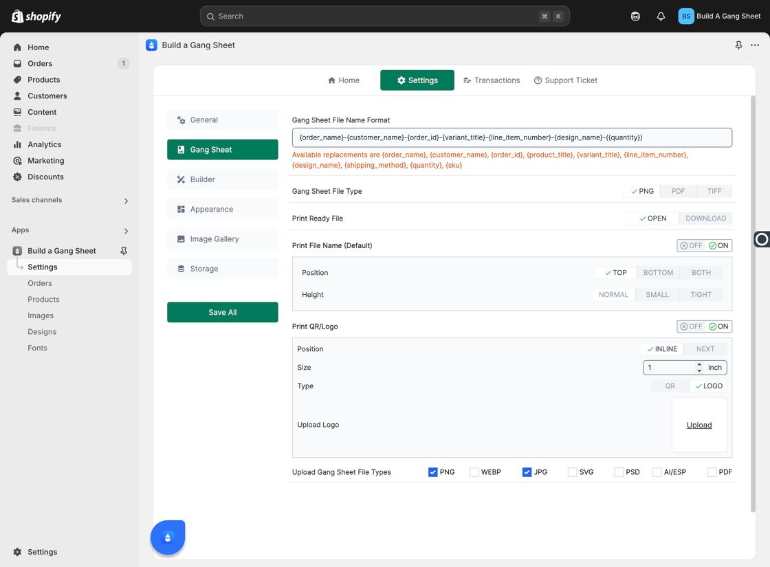 Go to Builder Settings