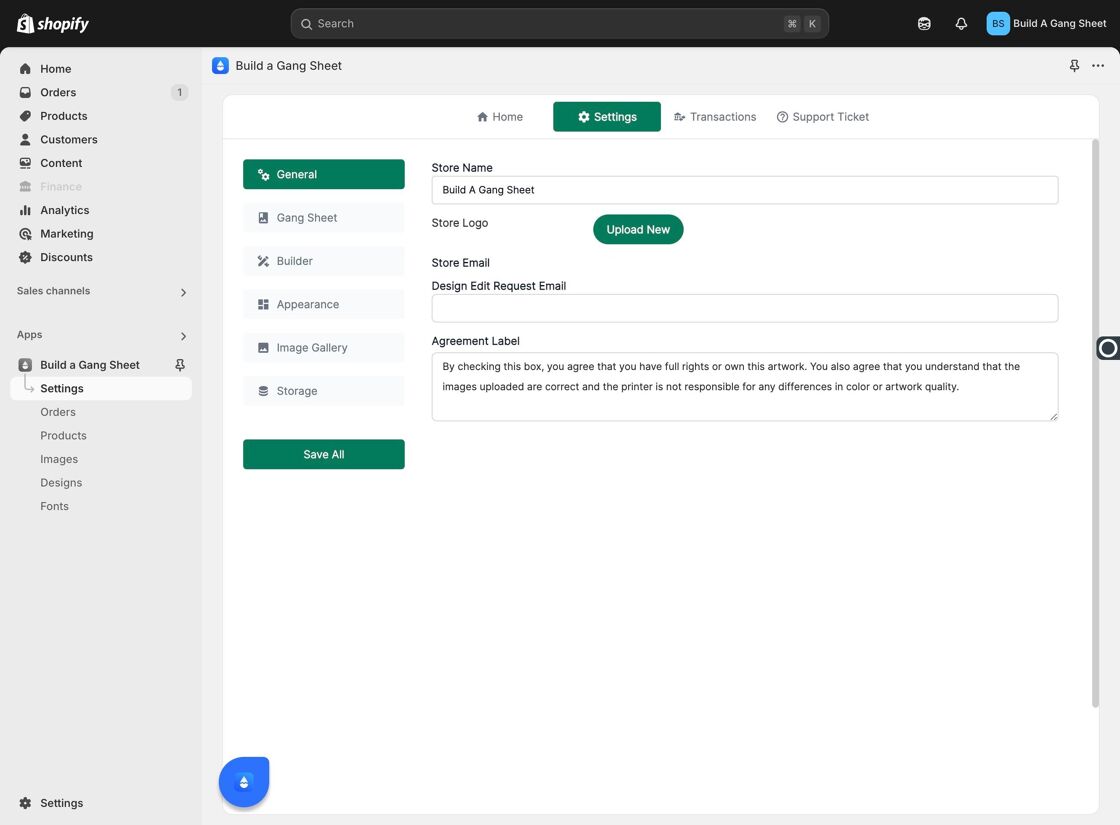 Open Settings