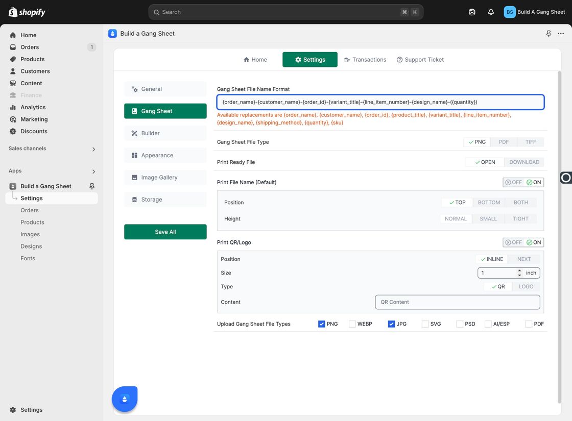 Enable File Name Printing