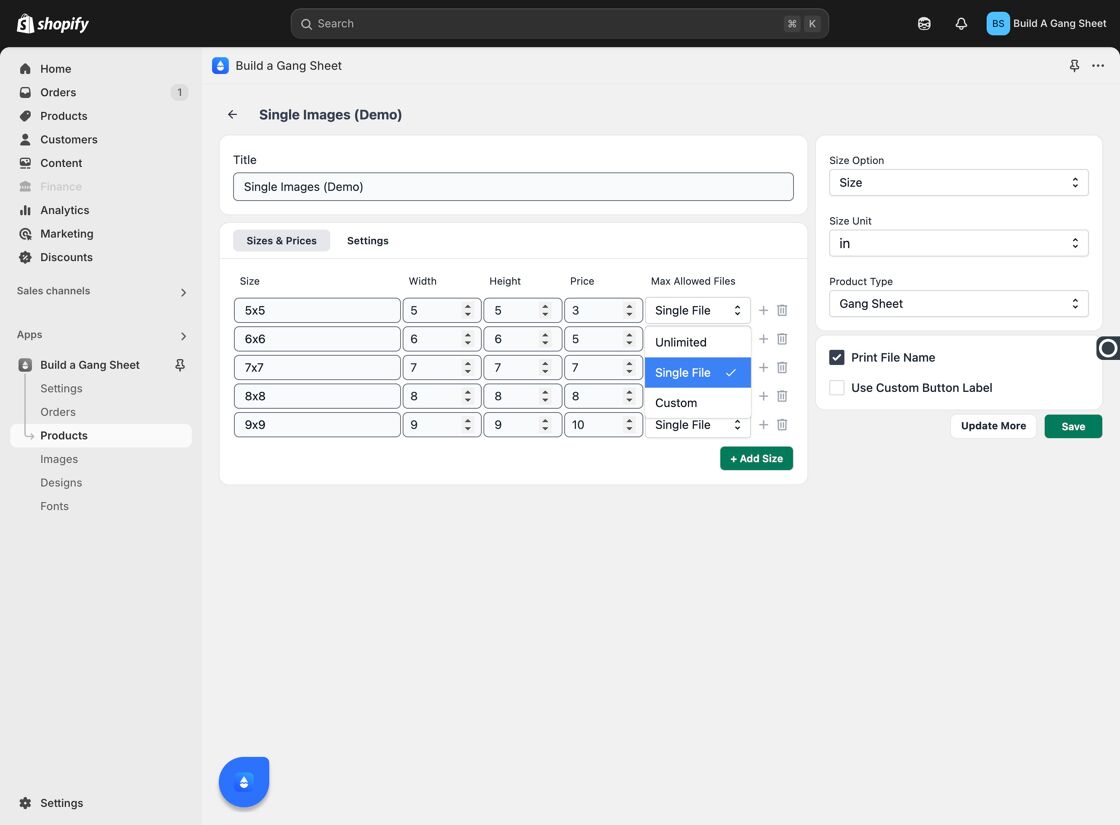 Single File Selection