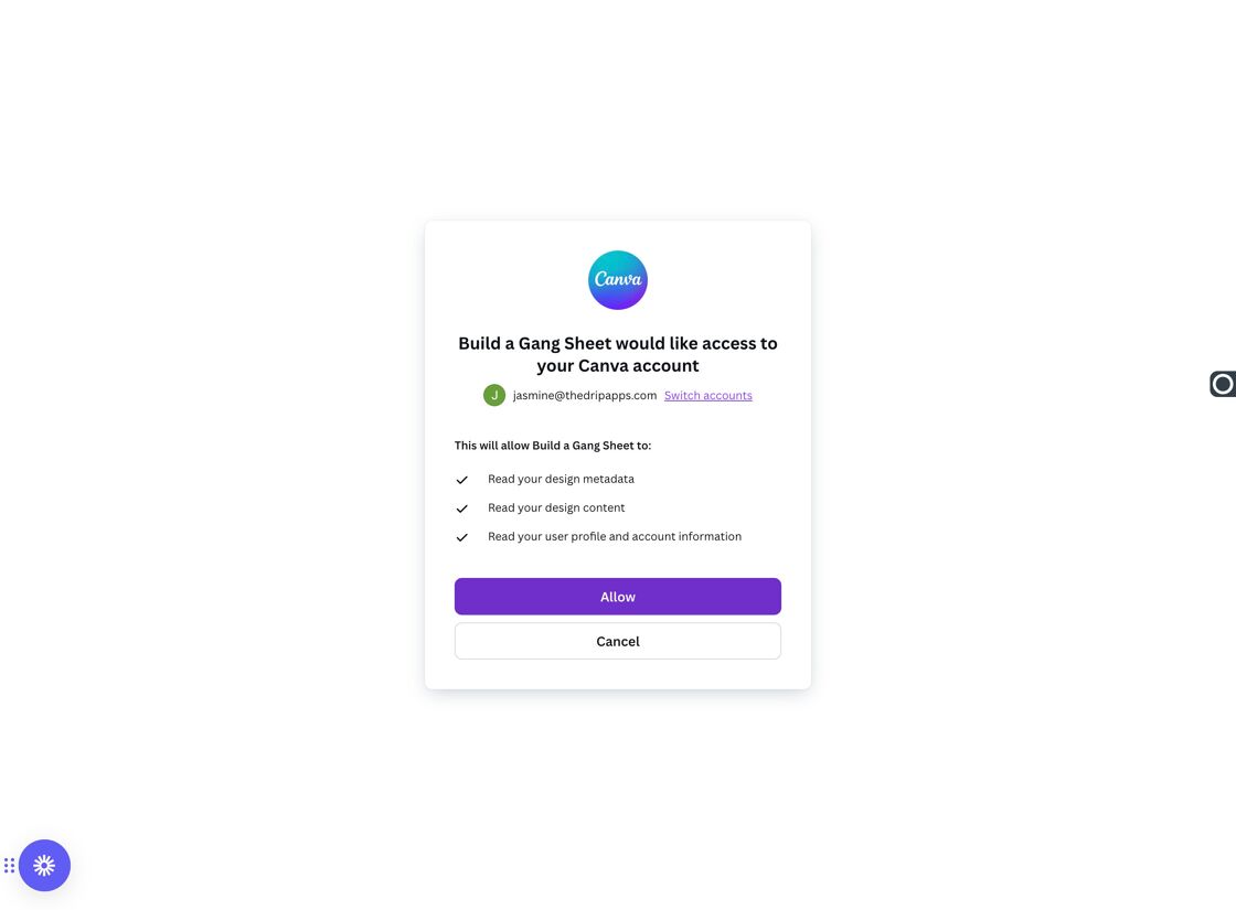 Allow Canva Access