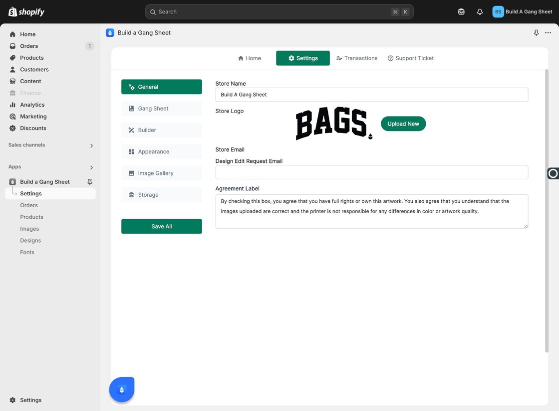 General Settings in Shopify
