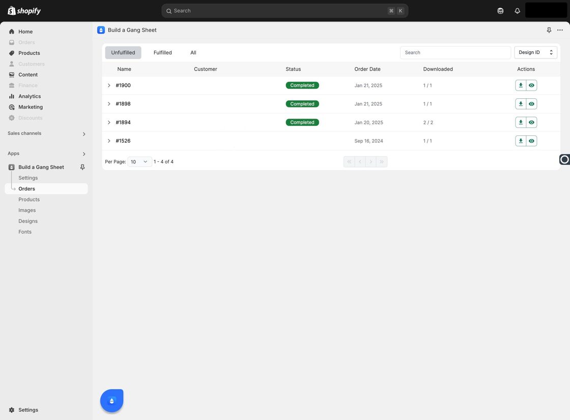 Select Orders Tab