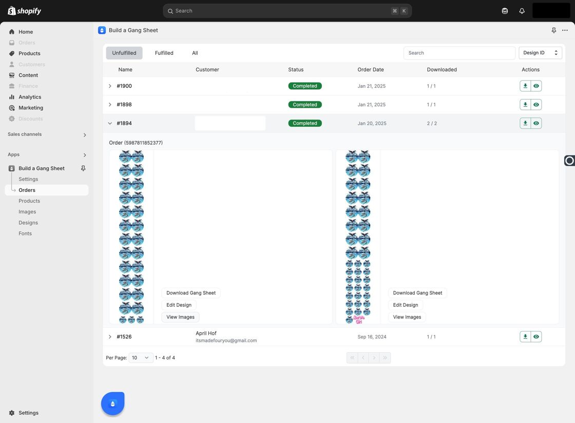 View Order Images