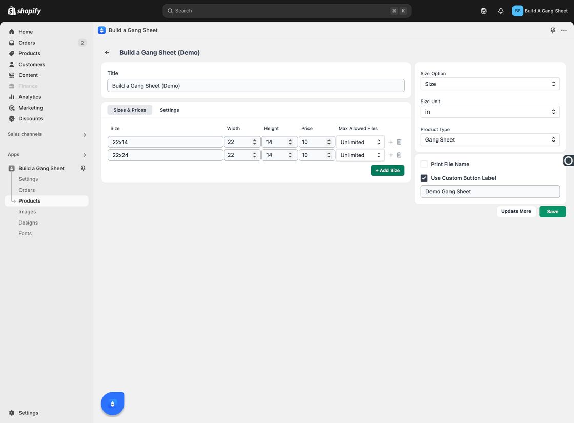 Save App Configurations