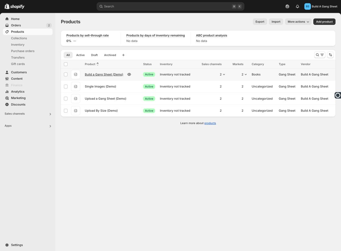 Select Demo Product