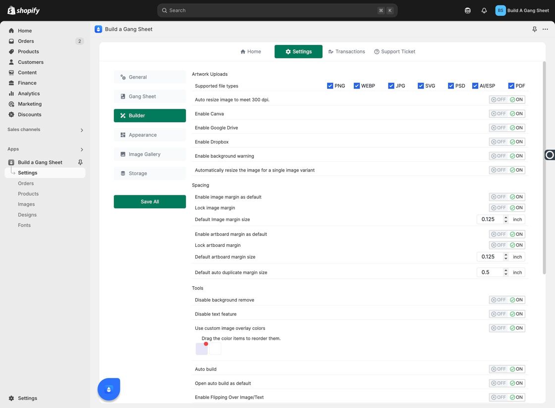 Click Builder Tab