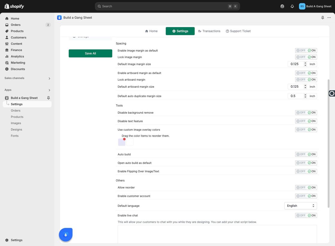 Save Builder Overlay Settings