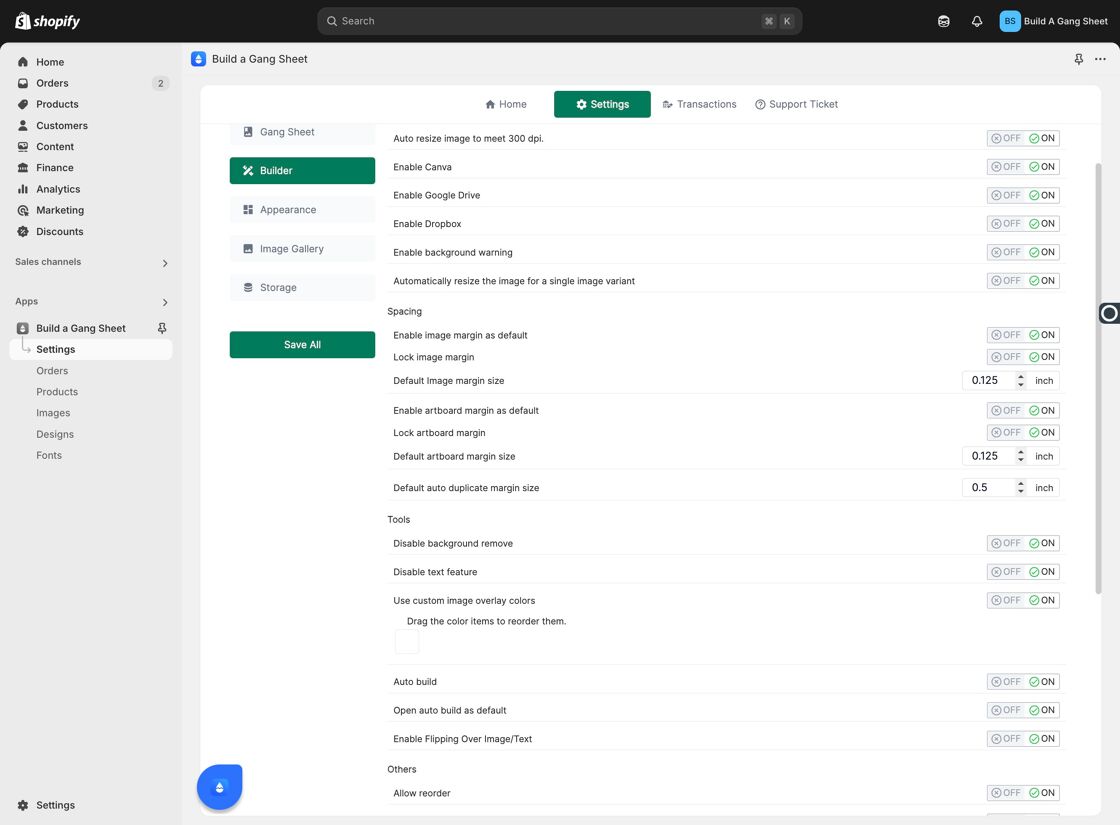 Builder Tab