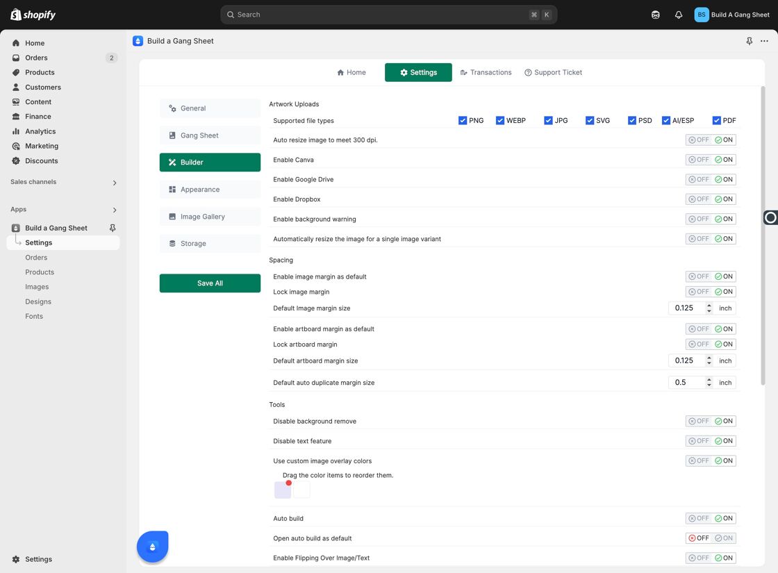 Builder Tab Navigation