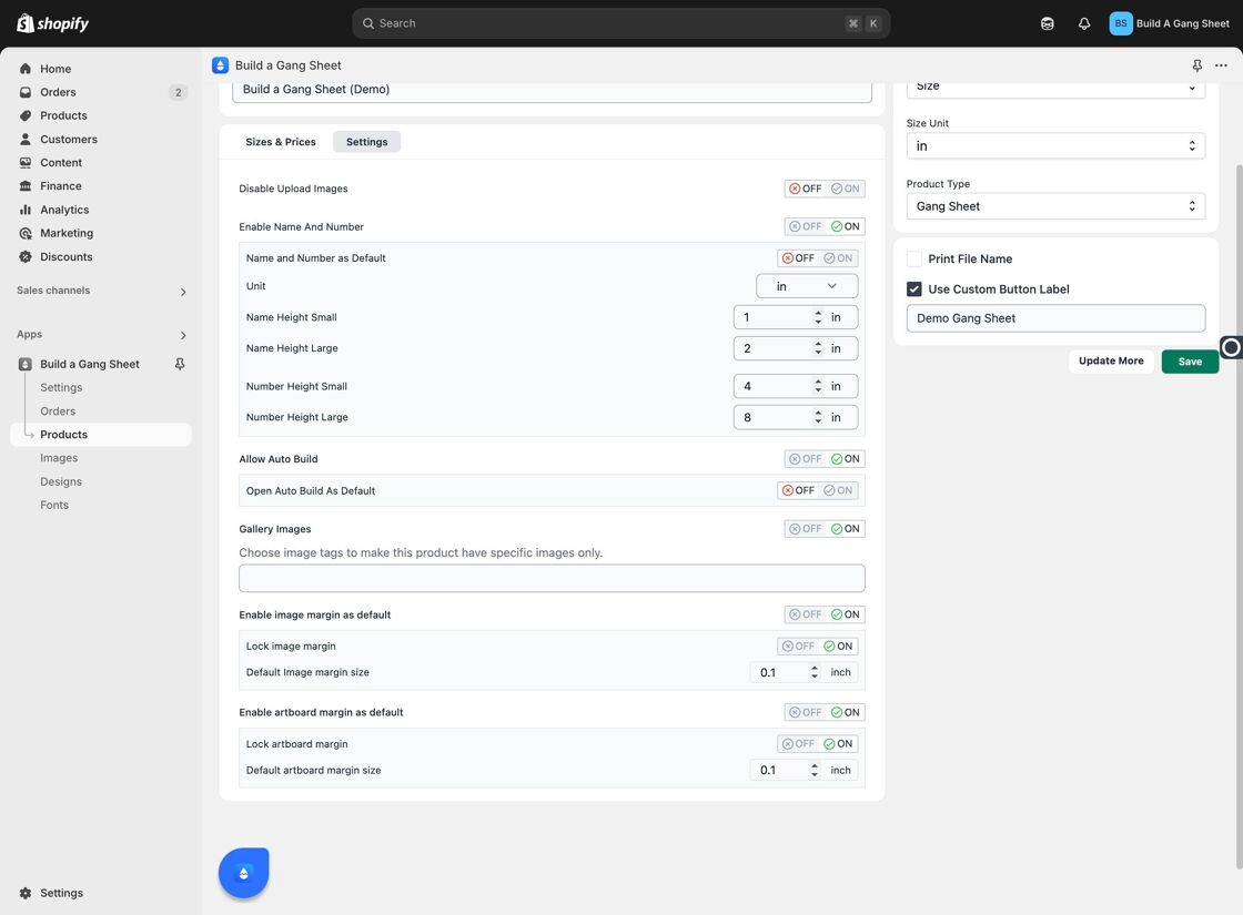 Enable Auto Build Per Product