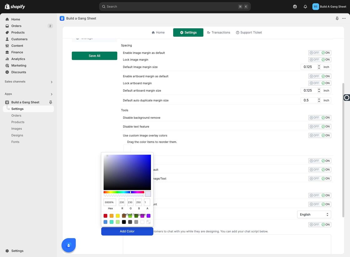 Add Custom Overlay Color