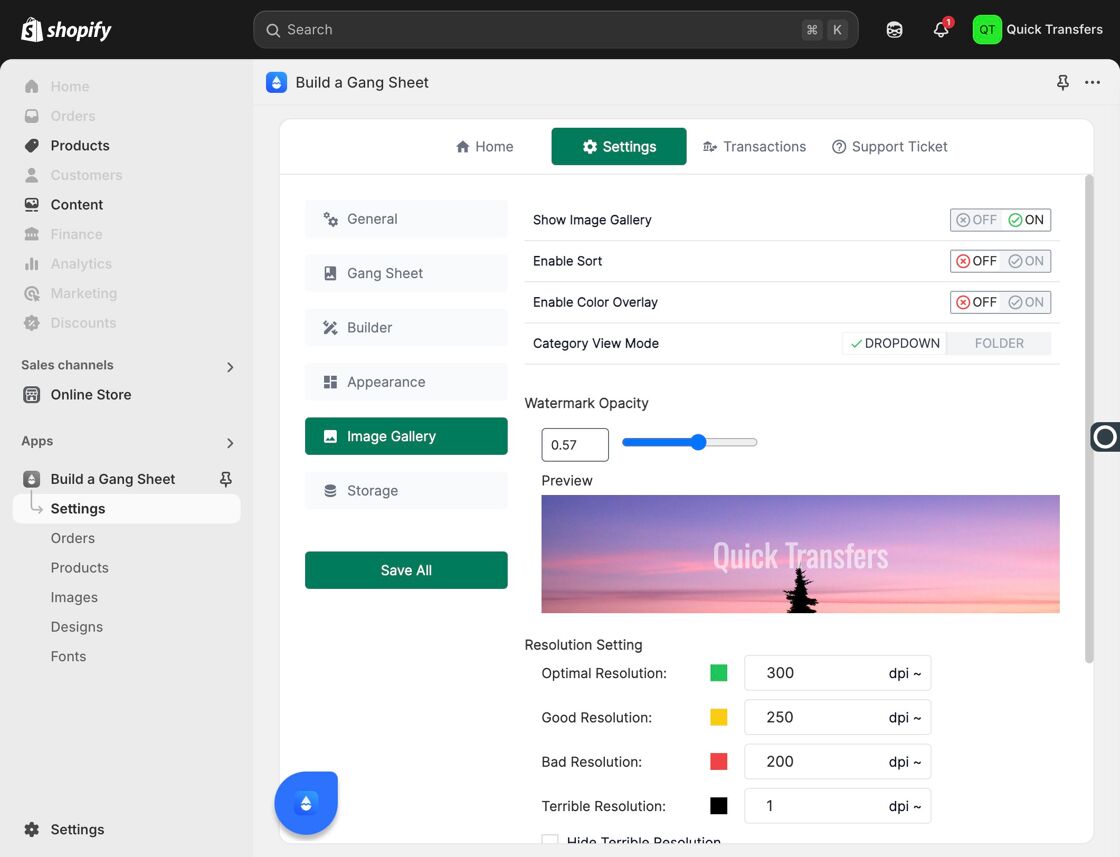 Category View Mode Options