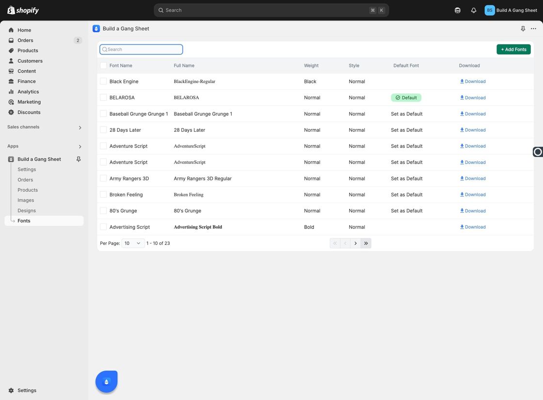 Download Fonts from App
